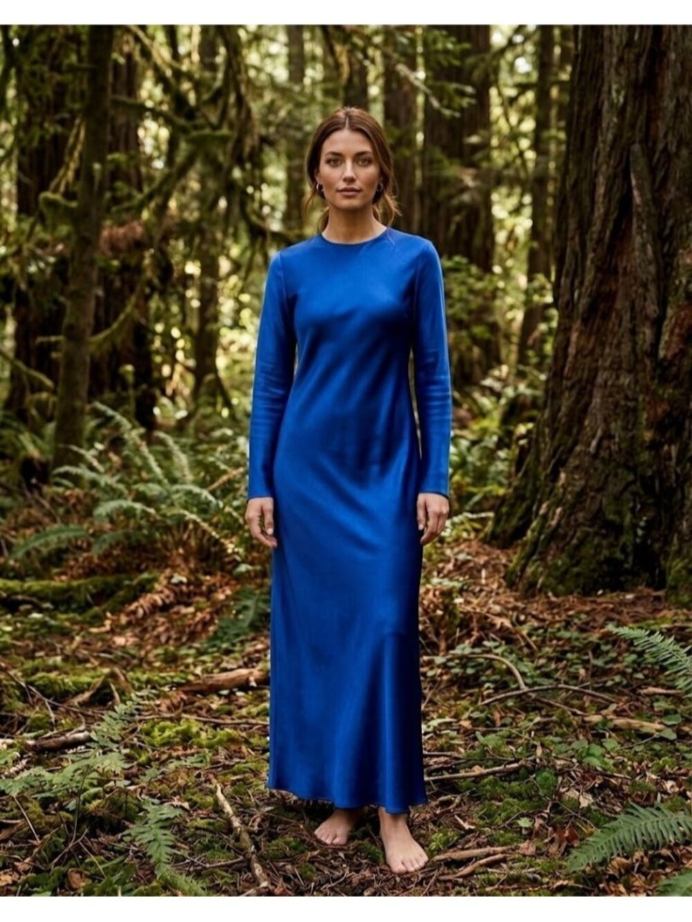 NWT Banana Republic Abigail Silk Maxi in Mountain Blue Dress S $280